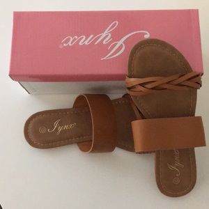 tan braided sandals